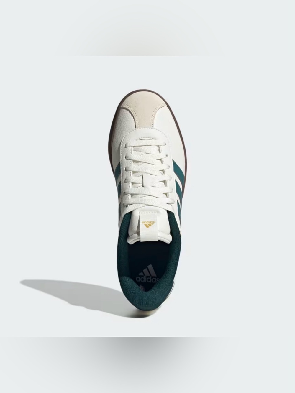 adidas White Sneaker with Green Stripes and Brown Platform - Picture 2 of 12